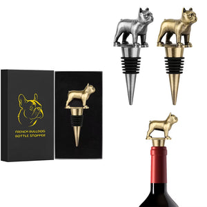 French Bull Dog Decor Wine Stoppers Twist Cap Plug Reusable Vacuum Sealed Bottle Cap Champagne Stopper Wine Gifts Bar Tools