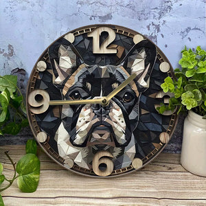 French Bulldog Themed Silent Wall Clock - Aluminum, Perfect for Bedroom & Halloween Decor Wall Clock Modern Design