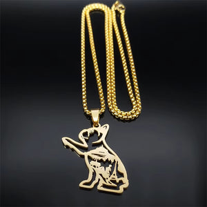 Fashion Cute French Bulldog Pug Dog Pet Necklace for Women Men Stainless Steel Gold Color Love Animal Jewelry Colliers N3216S02