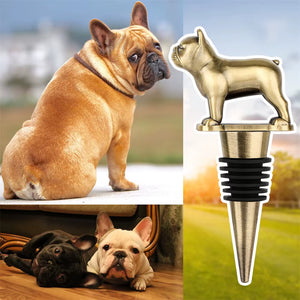 French Bull Dog Decor Wine Stoppers Twist Cap Plug Reusable Vacuum Sealed Bottle Cap Champagne Stopper Wine Gifts Bar Tools
