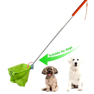 Length Adjustable Dog Poop Catcher Fashion Foldable Flexible Pooper Scooper Bags Easily Slidable Pet Waste Shovel