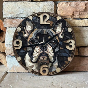 French Bulldog Themed Silent Wall Clock - Aluminum, Perfect for Bedroom & Halloween Decor Wall Clock Modern Design