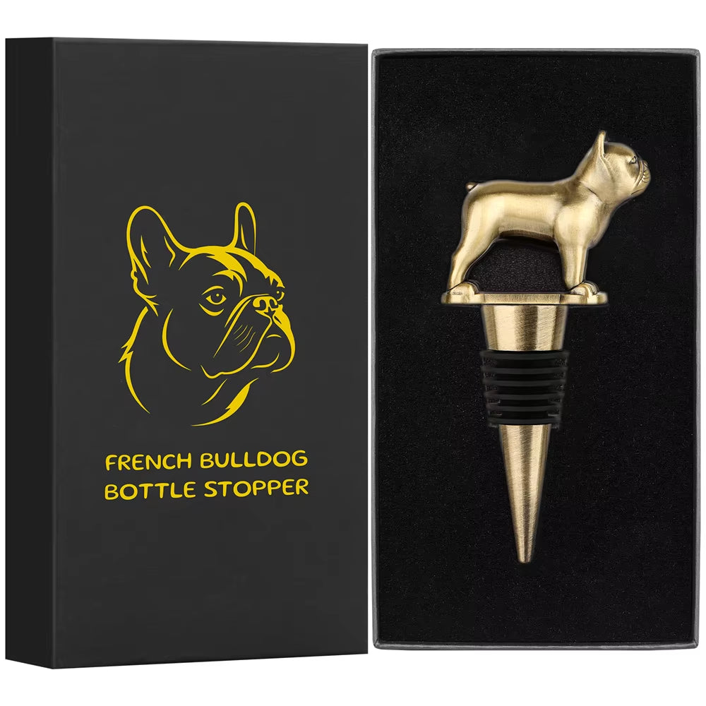 French Bull Dog Decor Wine Stoppers Twist Cap Plug Reusable Vacuum Sealed Bottle Cap Champagne Stopper Wine Gifts Bar Tools