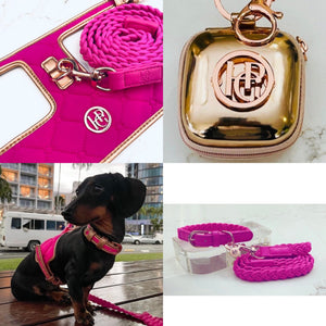 Dog/Cat Harness/Collar/Leash/Waste Bag ~ Lipstick Pink Collection (Sold Individually)