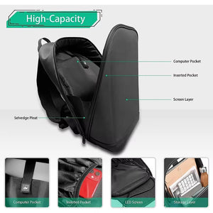 DIY Smart LED Dynamic Backpack Men Customizable 15.6" Laptop Backpack Walking Advertising Bag School Backpack for Christmas Gift