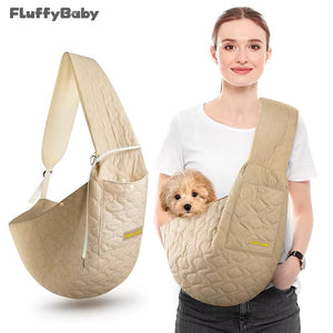 Small Pets Sling Carrier Bag, Hands Free Dog and Cat Padded Adjustable Pet Travel Crossbody Shoulder Bag, Pet Moving Backpack