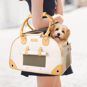 Portable Outdoor Dog Bag Small Dog Transport Bag Airline Approved Leather Travel Chihuahua Teddy PU Carrier for Dog Handbag