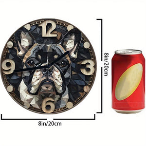French Bulldog Themed Silent Wall Clock - Aluminum, Perfect for Bedroom & Halloween Decor Wall Clock Modern Design