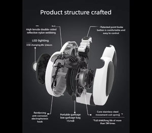 Pet Automatic Retractable Leash Reflective Dog Leash LED Light Walking Leash Explosion-Proof Charging Dog Leash Dog Leash