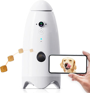 Home Full HD Pet Surveillance Camera - 2.4G Wifi App Control,Two-Way Audio, Night Vision, Remote Pet Food Feeder, Smart Dog Food