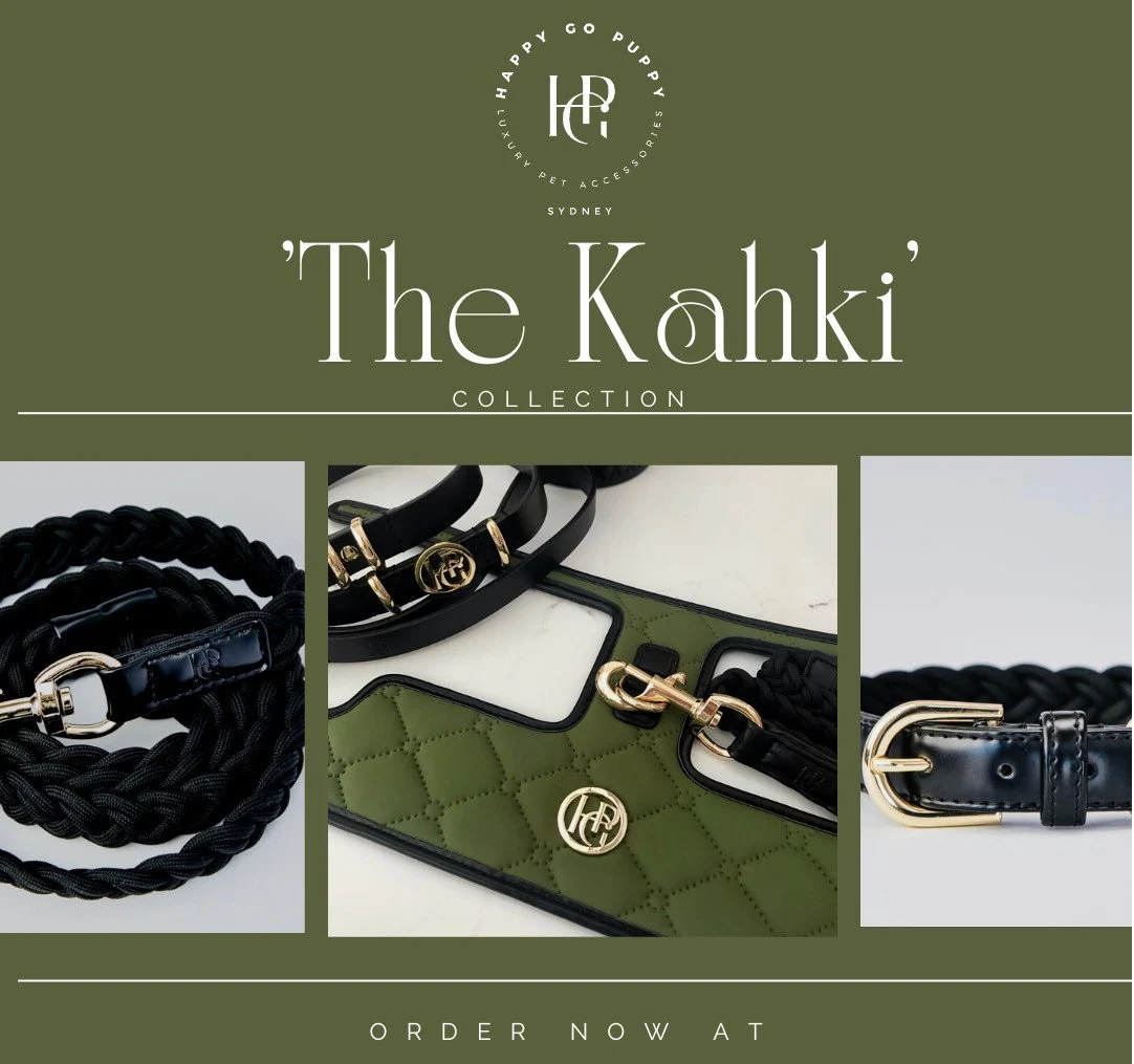 Dog/Cat Harness/Collar/Leash/Waste Bag ~ Kahki Collection - (Sold Individually)
