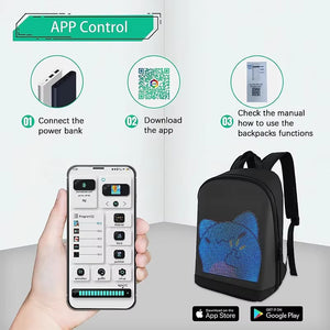 DIY Smart LED Dynamic Backpack Men Customizable 15.6" Laptop Backpack Walking Advertising Bag School Backpack for Christmas Gift