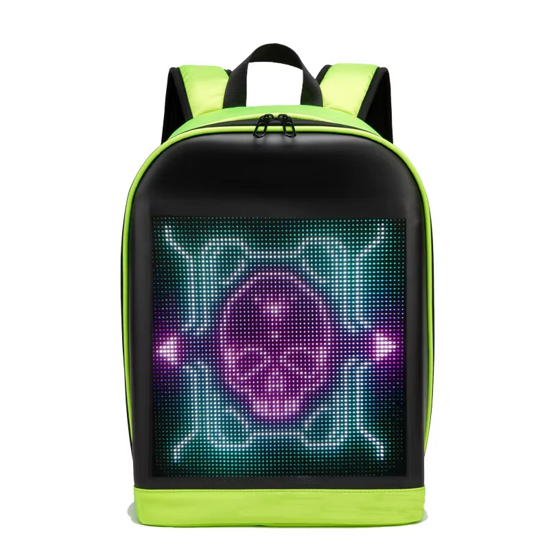 DIY Smart LED Dynamic Backpack Men Customizable 15.6" Laptop Backpack Walking Advertising Bag School Backpack for Christmas Gift