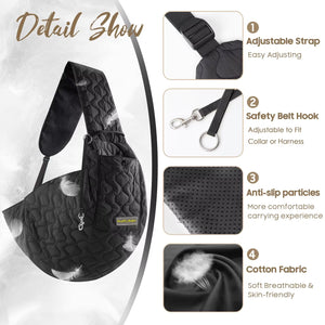 Small Pets Sling Carrier Bag, Hands Free Dog and Cat Padded Adjustable Pet Travel Crossbody Shoulder Bag, Pet Moving Backpack
