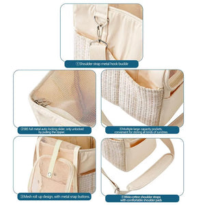 Portable Pet Carrier Bag Cat Carrier Handbag Handheld Small Dog Bag Pet Travel Tote Breathable Shoulder Bag for Small Dog Rabbit