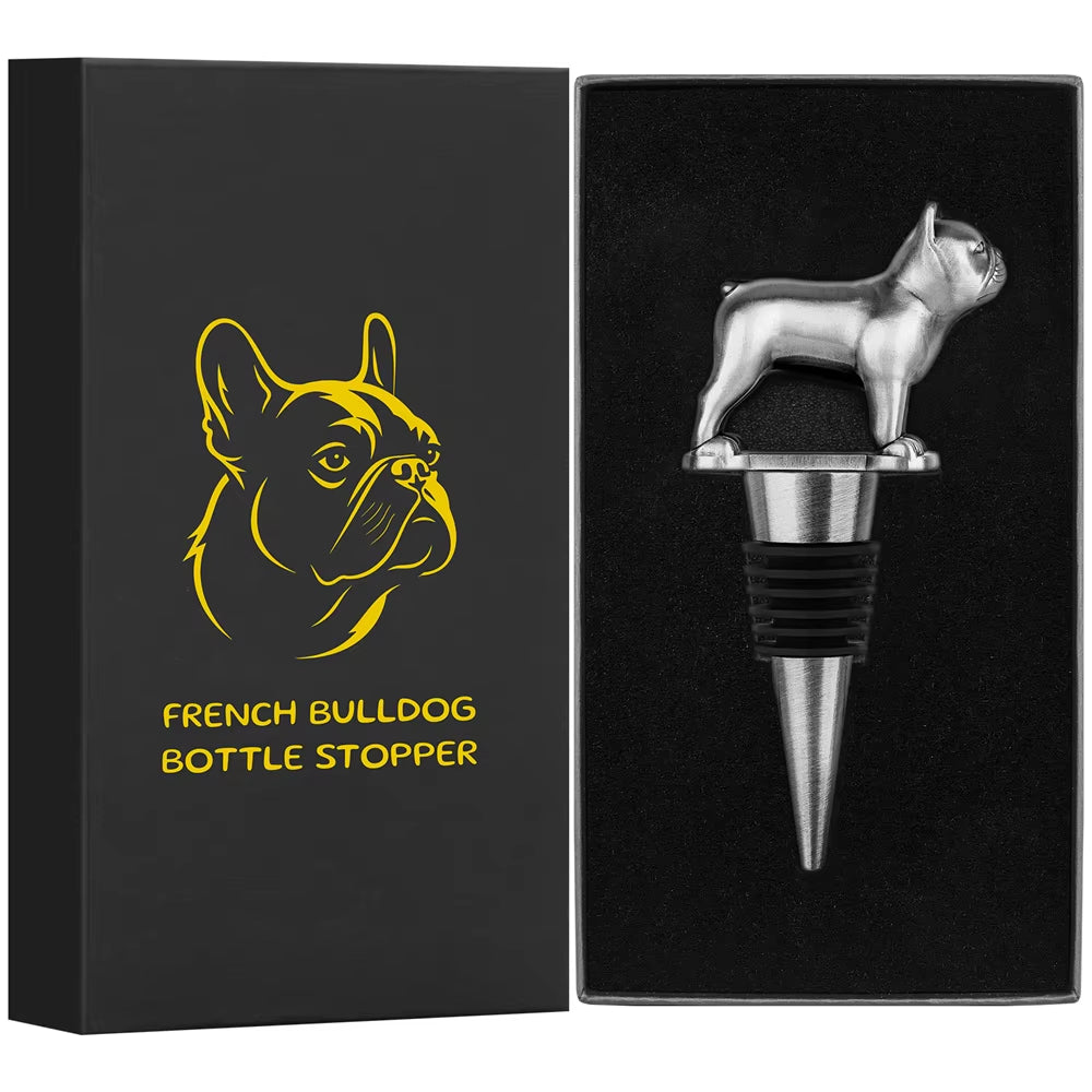 French Bull Dog Decor Wine Stoppers Twist Cap Plug Reusable Vacuum Sealed Bottle Cap Champagne Stopper Wine Gifts Bar Tools