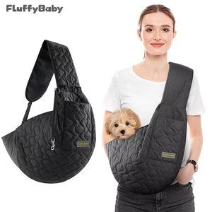 Small Pets Sling Carrier Bag, Hands Free Dog and Cat Padded Adjustable Pet Travel Crossbody Shoulder Bag, Pet Moving Backpack
