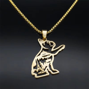 Fashion Cute French Bulldog Pug Dog Pet Necklace for Women Men Stainless Steel Gold Color Love Animal Jewelry Colliers N3216S02