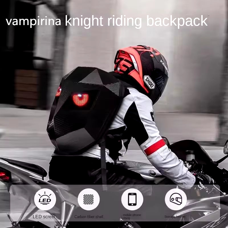 LED Knight Cycling Backpack with Eye Motorcycle Helmet Mochilas Para Motocicletas Waterproof Laptops Bags Saco Moto Schoolbag