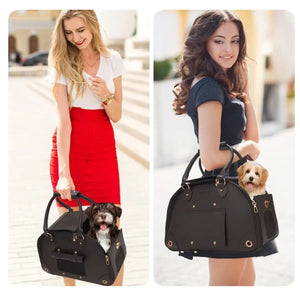 Portable Outdoor Dog Bag Small Dog Transport Bag Airline Approved Leather Travel Chihuahua Teddy PU Carrier for Dog Handbag