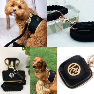 Dog/Cat Harness/Collar/Leash/Waste Bag ~ Black Midnight Collection - (Individually Sold)