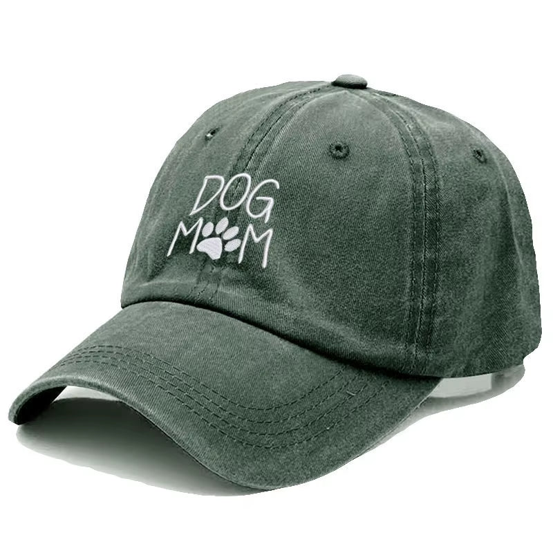 Vintage Washed Cotton Dog MOM Embroidery Baseball Cap for Men Women Dad Hat Golf Caps Snapback Cap Dropshipping