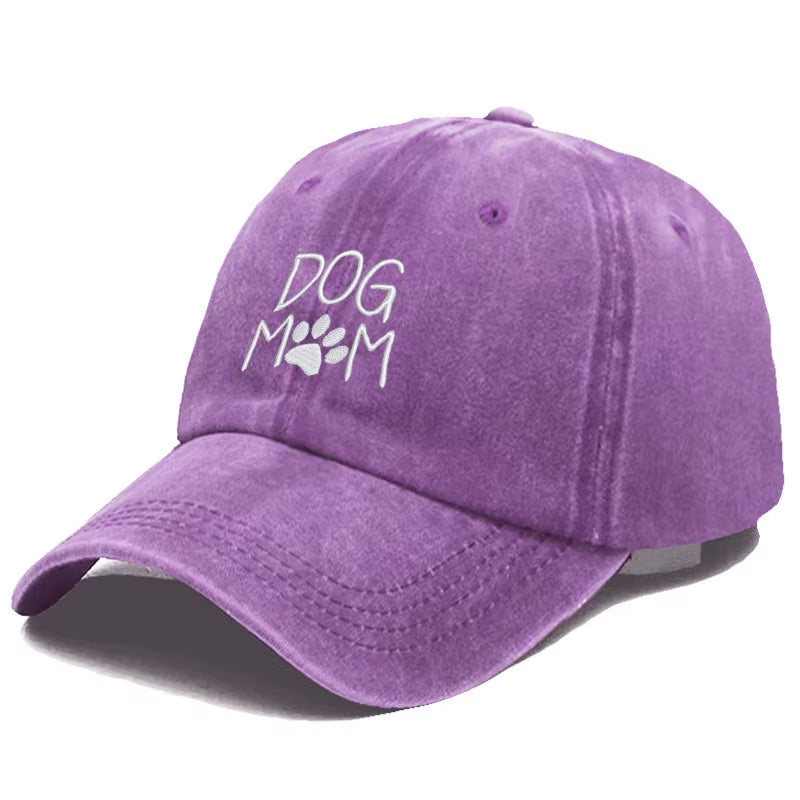 Vintage Washed Cotton Dog MOM Embroidery Baseball Cap for Men Women Dad Hat Golf Caps Snapback Cap Dropshipping