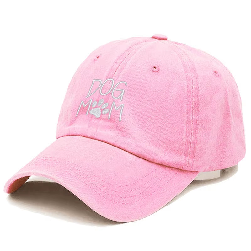 Vintage Washed Cotton Dog MOM Embroidery Baseball Cap for Men Women Dad Hat Golf Caps Snapback Cap Dropshipping