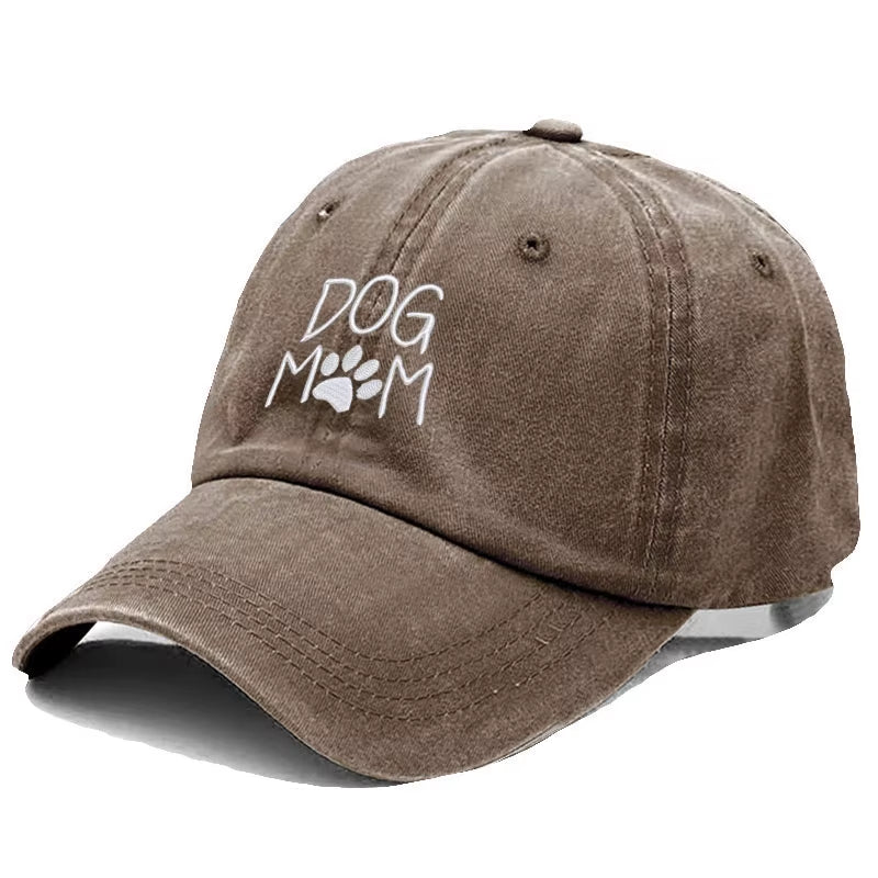 Vintage Washed Cotton Dog MOM Embroidery Baseball Cap for Men Women Dad Hat Golf Caps Snapback Cap Dropshipping